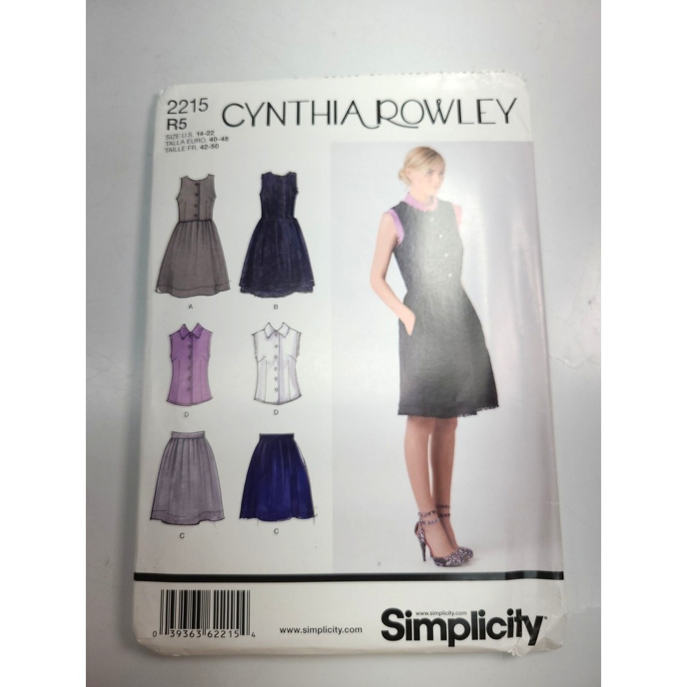 Simplicity 2115 Sz R5 14-22 Sewing Pattern‎ Factory Fold Uncut Dress skirt top